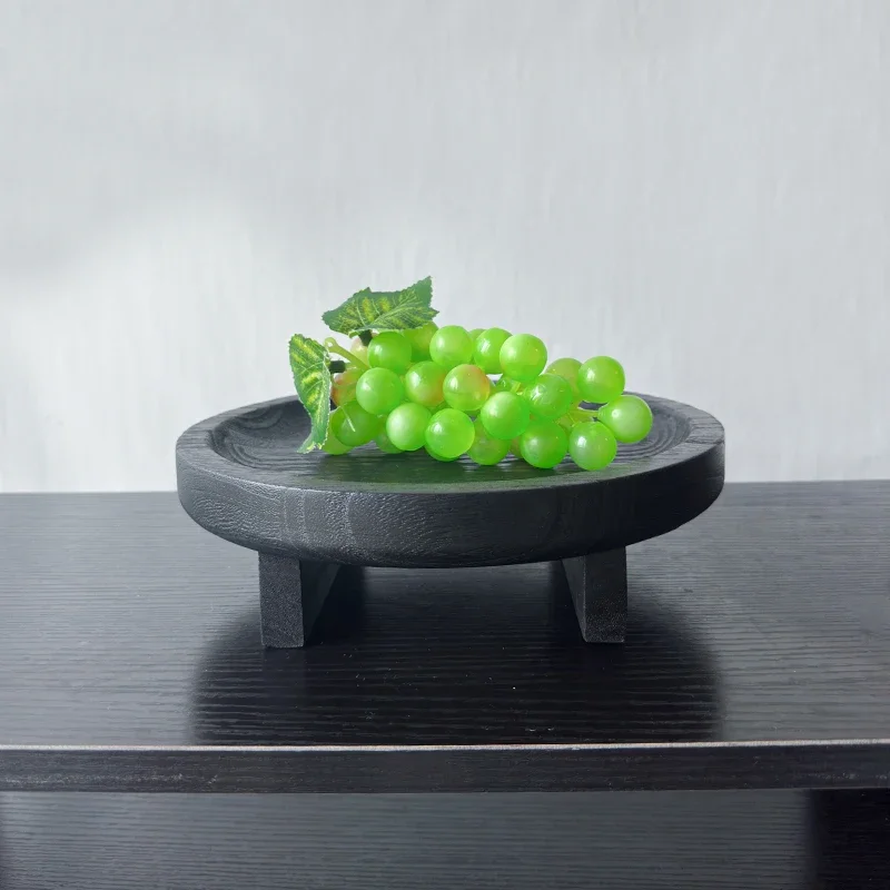 Prato De Jantar Handcrafted Medieval Style Wooden Tray in Black Perfect for Dining Table Décor and Home Organization 트레이