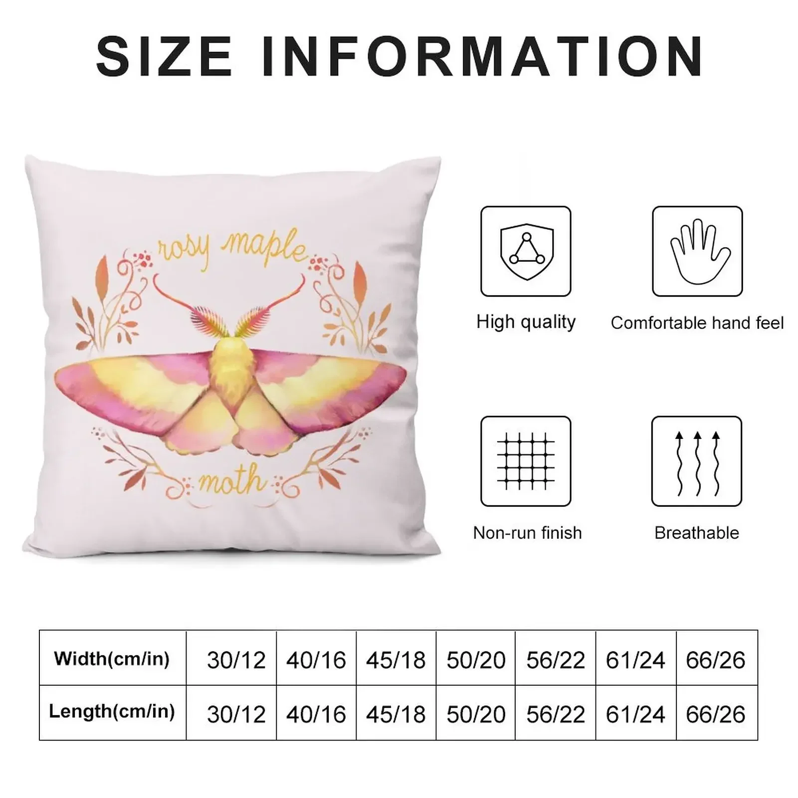 rosy maple moth Throw Pillow Custom Cushion Pillowcases pillow