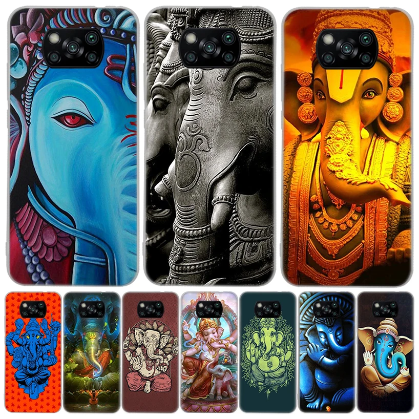 Ganesha Hindu God Ganesh Elephant Phone Case For Xiaomi Poco X3 Nfc X5 X6 Pro F6 F5 F4 F3 F2 F1 X4 GT M5 M5S M4 M3 Luxury Soft C