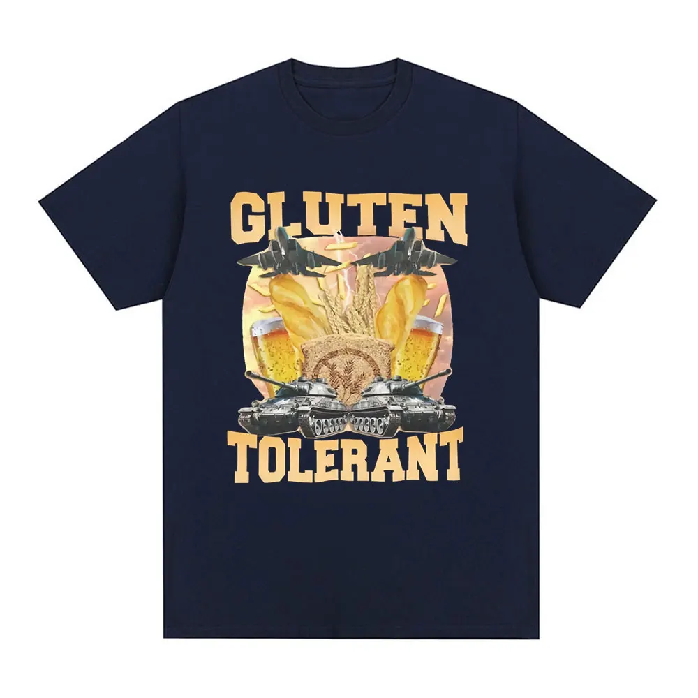 Creative Gluten Tolerant Funny Meme Graphic T Shirt Men Women Clothing Fashion Vintage T-shirt Casual Cotton Oversized Tee Shirt