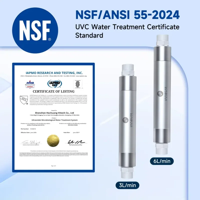NSF Certification High Rate 99.99% 6LPM UVC LED Water Sterilize Module Disinfection for RO RV Yacht Water Treatment System