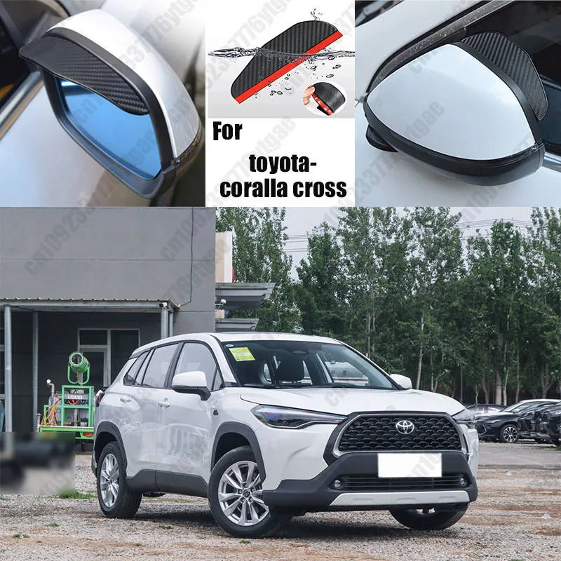 For toyota-coralla cross-suv Car Rearview Mirror Rain Eyebrow Fiber Auto Rain Shield Rainscreen Reflector Rain Shield