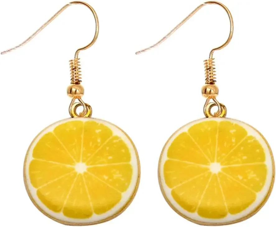 Lemon Apple Drop Earrings For Women Cute Fruit Dangle Earrings Best Friend Sister Cousin Mom Birthday Gifts Fruit Jewelry Gift