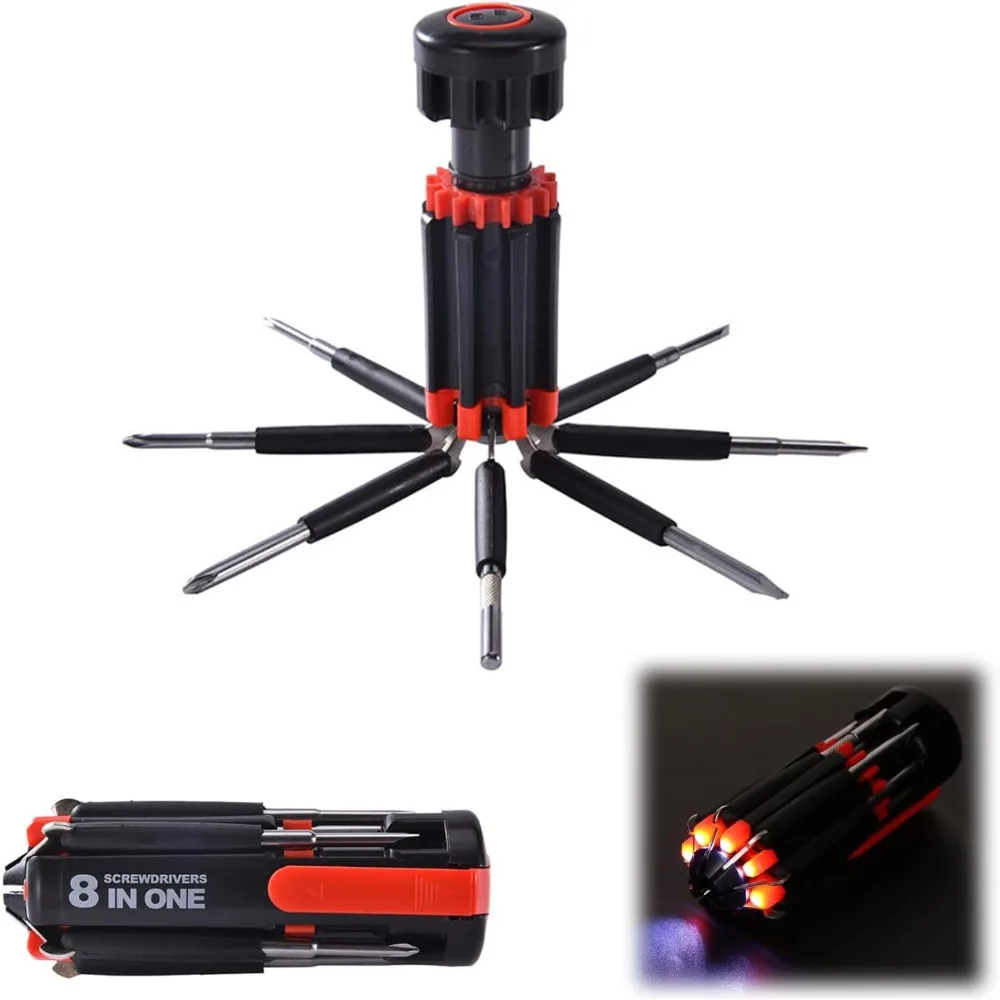 

8 отверток в 1, инструмент с рабочим фонариком и фонариком, многофункциональные 22 инструментами для различных видов необходимости, General Profes
