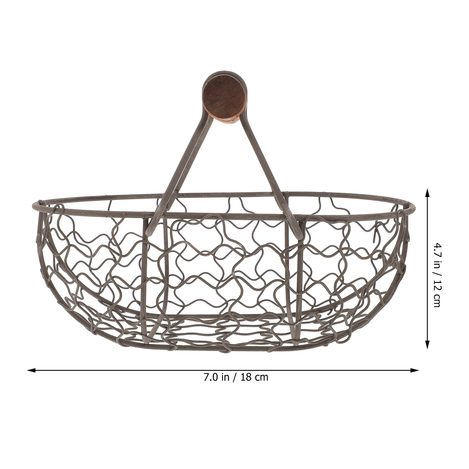 

1Pcs Storage Basket Retro Style Iron Kitchen Fruit Bread Organizer Decorative Household Desktop Holder