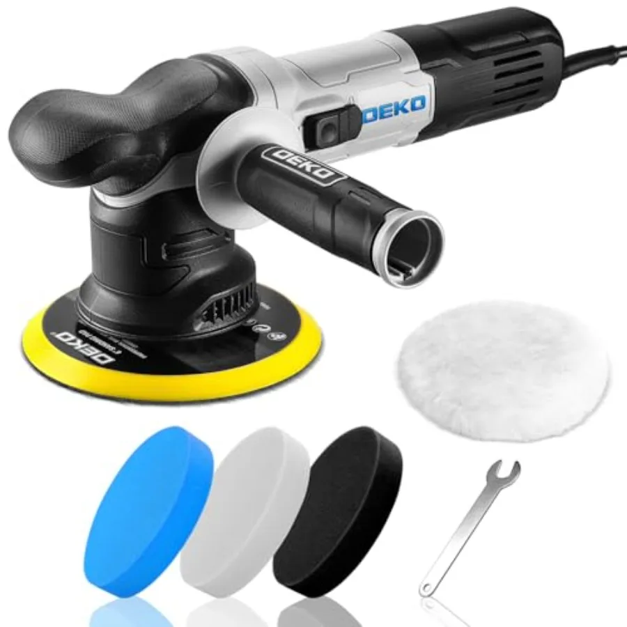 

Car Buffer Polisher: DEKOPRO 6 Inch Dual Action Orbital Buffer Polisher 6 Variable Speed 1800-5500 RPM Random Polisher Kit with