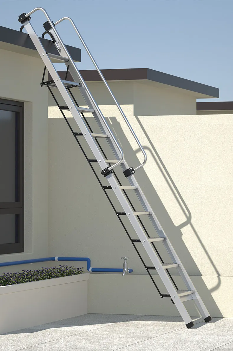 Attic stairs Indoor household aluminum alloy ladder Outdoor upper roof custom telescopic folding special