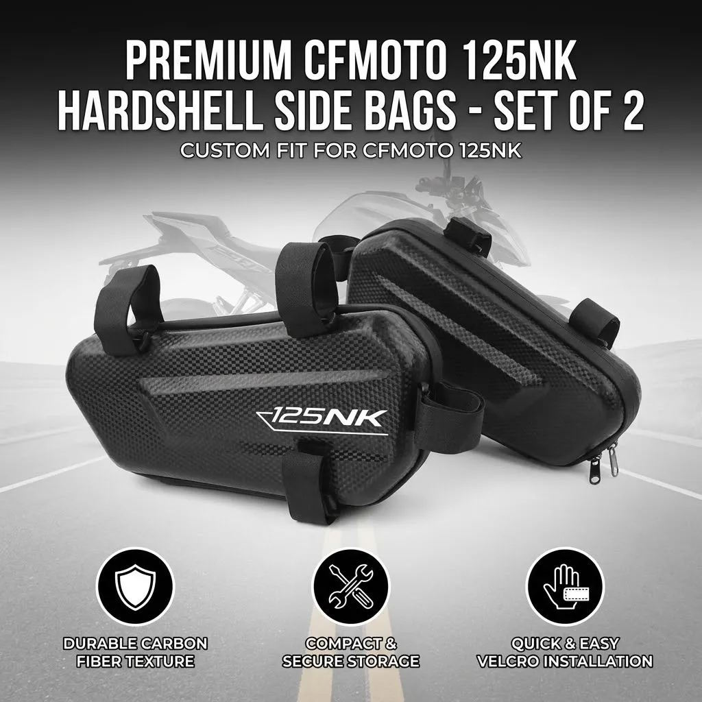 EVA Hard Shell Thickened Fabric Motorcycle Storage Bag Side Bag With LOGO ForCFMOTO 125NK 125-NK NK125 ALL Years