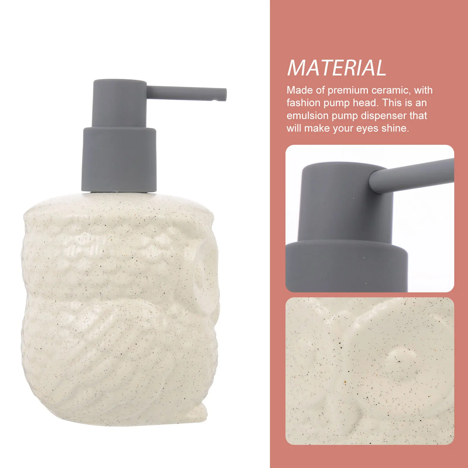 

Ceramic Cartoon Owl Soap Dispenser Pump Bottle Easy Press Lotion Container for Bathroom Hotel Hand Soap Shampoo