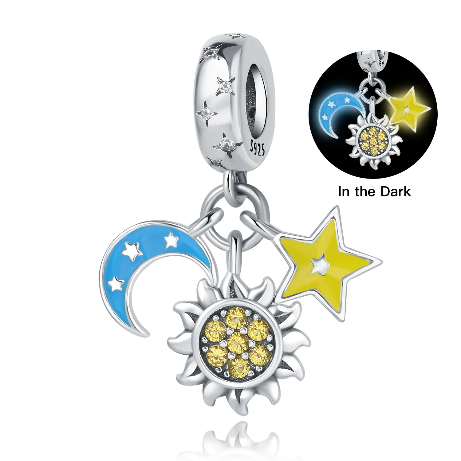 

Beads 925 Sterling Silver Charms Original Star Moon Sun Pendant Beads Fit Bracelet Jewelry Diy Women Fine Gift Accessory