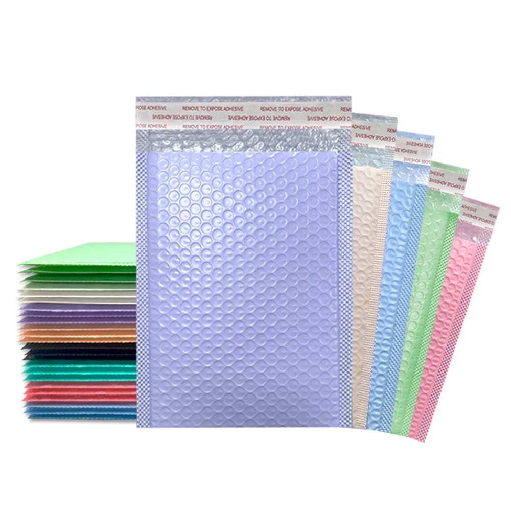 30 ชิ้น/ล็อตที่มีสีสันพิมพ์ธุรกิจ Bubble Mailer กระเป๋าบรรจุภัณฑ์ของขวัญจัดส่งซองจดหมายฟองพลาสติกเบาะซอง Self Seal