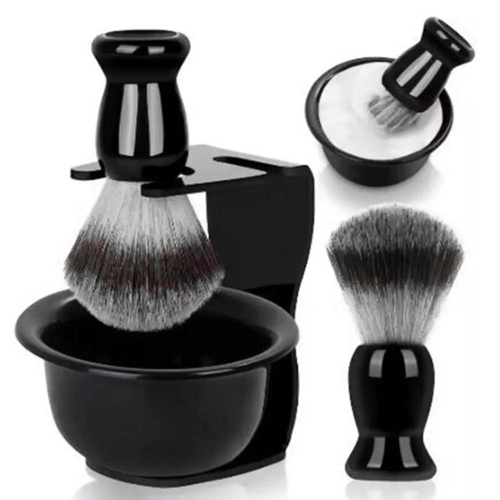 Portable 3-in-1 Shaving Brush Set Shaving Bowl Shaving Stand Shave Care Kits Shaving Brush Men Facial Cleaner Men's Shaving Gift