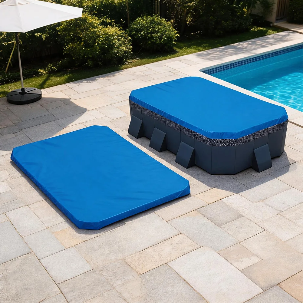 UV-Resistant for pe Cover for Rectangular Inflatable Pools Featuring Drawstring Fit Dust Protection and Minimal Storage Need