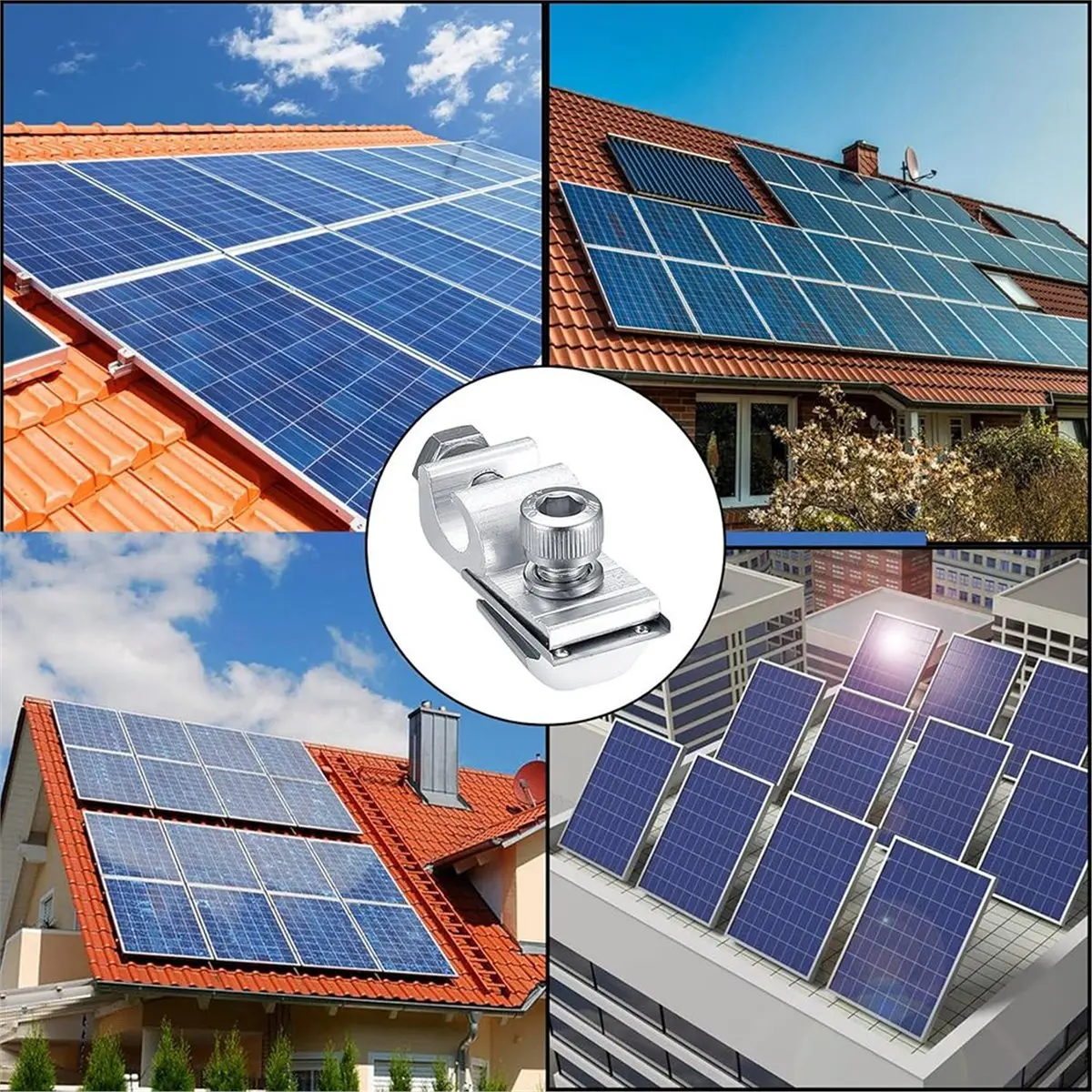 【50% OFF】Solar Panel Grounding Clips, Standard Ground Lug, Mounting Brackets, Clamps, Fasteners, Eyelets, Pack of 6