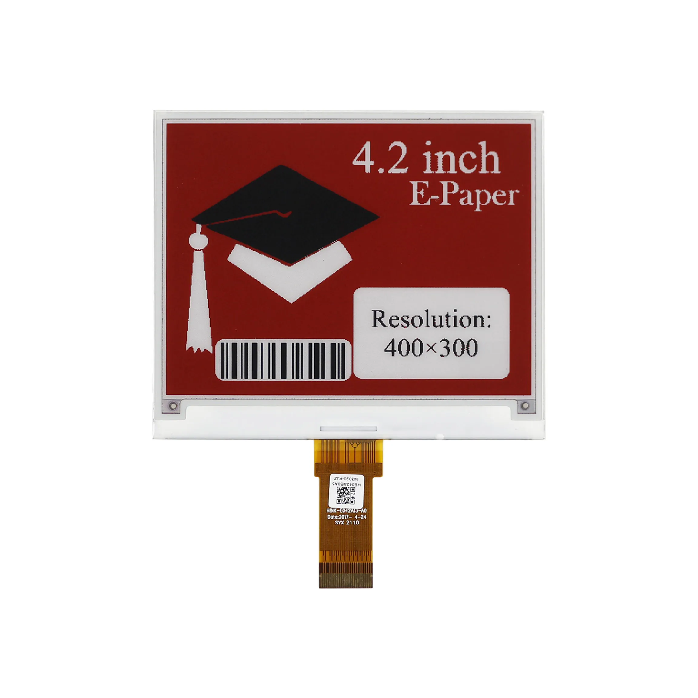 4.2 Inch E-Paper Screen For Hink-E042A13-A0 24pin 400x300 Black White Red