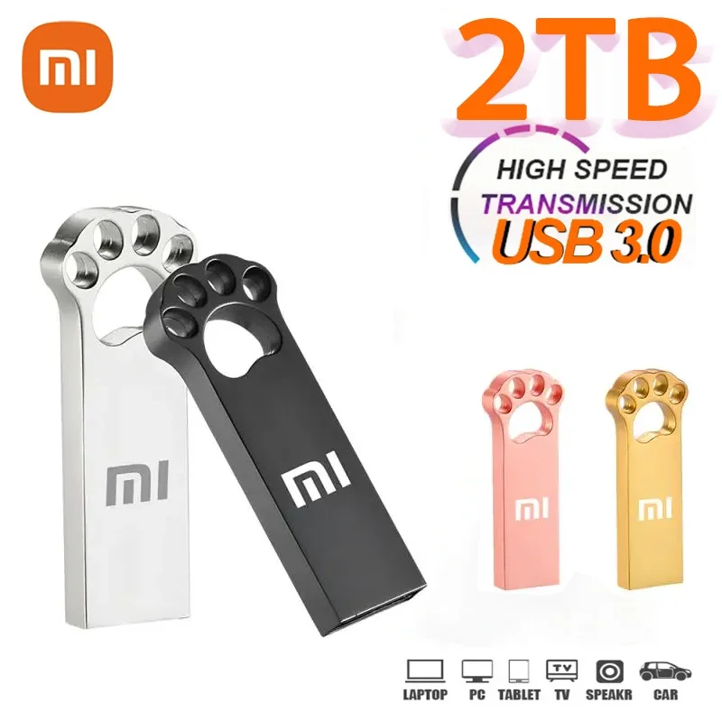 Xiaomi-Mini Pen Drive de Metal, Memory Stick, Impermeável, USB 3.0, 1TB, 2TB, 128GB, Tipo C