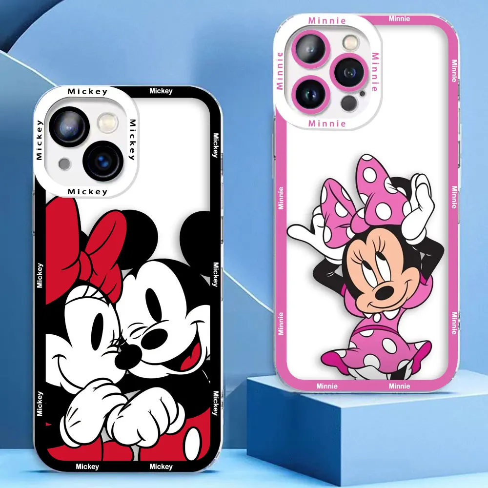 

Cover Clear Phone Case For Samsung NOTE 20 10 A73 A72 A71 A53 A51 A50 A42 A33 A32 A30 A23 Case Disney Mickey And Minnie Mouse