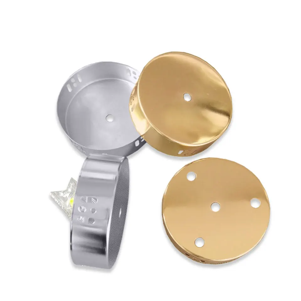 2pcs 120x35mm Single Hole Four Hole Round Ceiling Plate Base With Heat Dissipation Holes Gold Silver Dining Pendant Lamp Parts