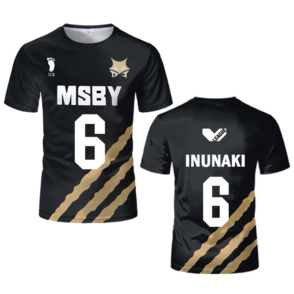 Haikyuu MSBY Black Jackal jersey Japanese anime cosplay tops Volleyball uniforms for men and women breathable Kid's T shirts