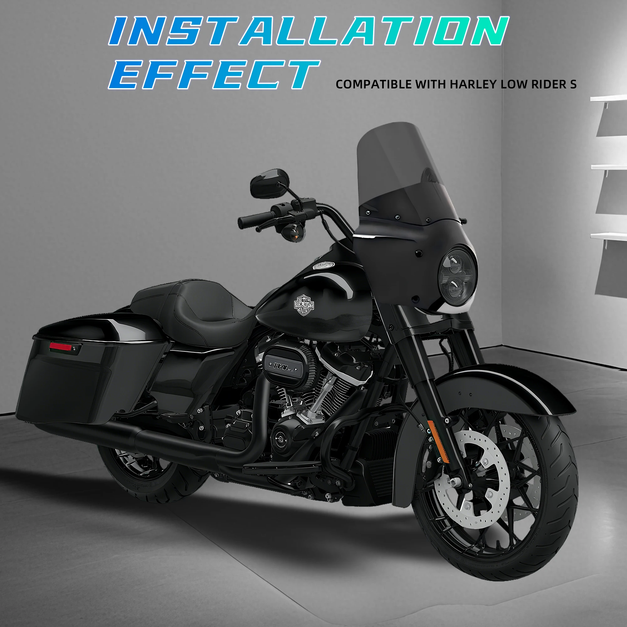 مصباح أمامي مناسب للزجاج الأمامي مقاس 15 بوصة مقاس 7 بوصة لدراجة Harley Touring Road King FLHR 1994-2023 Road King Special FLHRXS 2017-2025