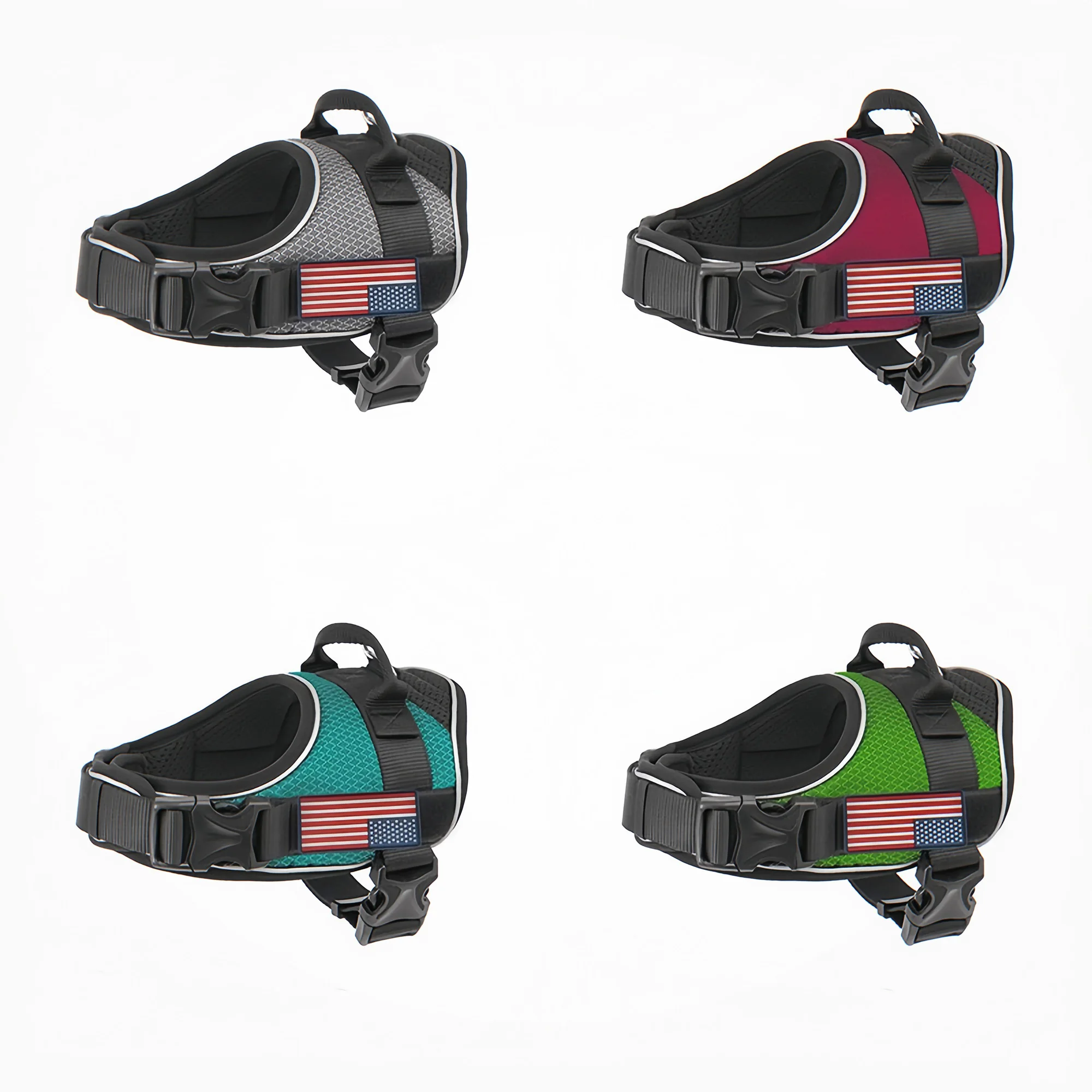 

Reflective Dog Harness Anti-Escape with Breathable Mesh Adjustable Chest Strap Lock Buckle for Small Large Breeds Pet Supplies