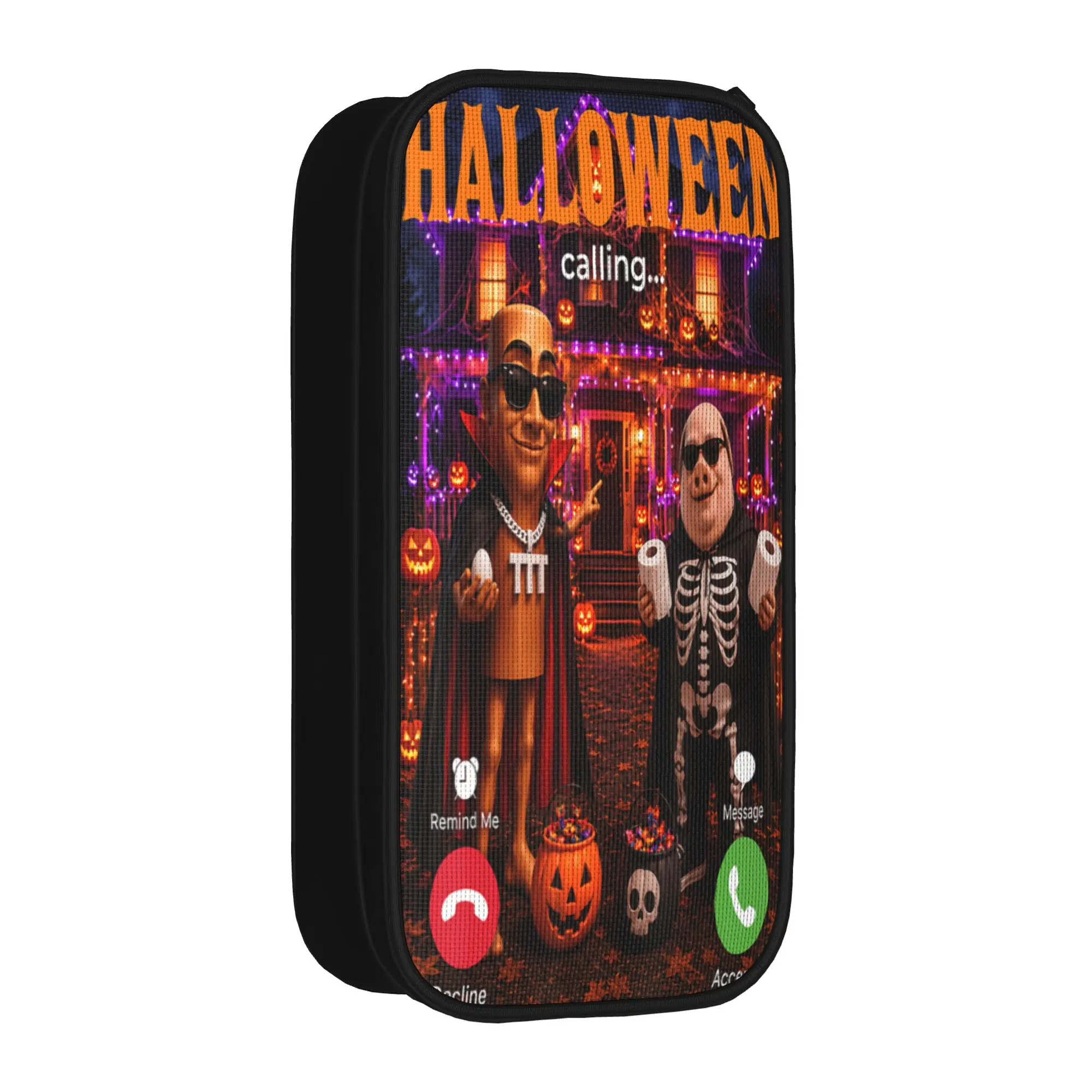John Pork Meme Halloween Calling House Tour Party Tung Sahur Pencil Case Girls Boys Pencil Pouch Graphic School Pencil Cases