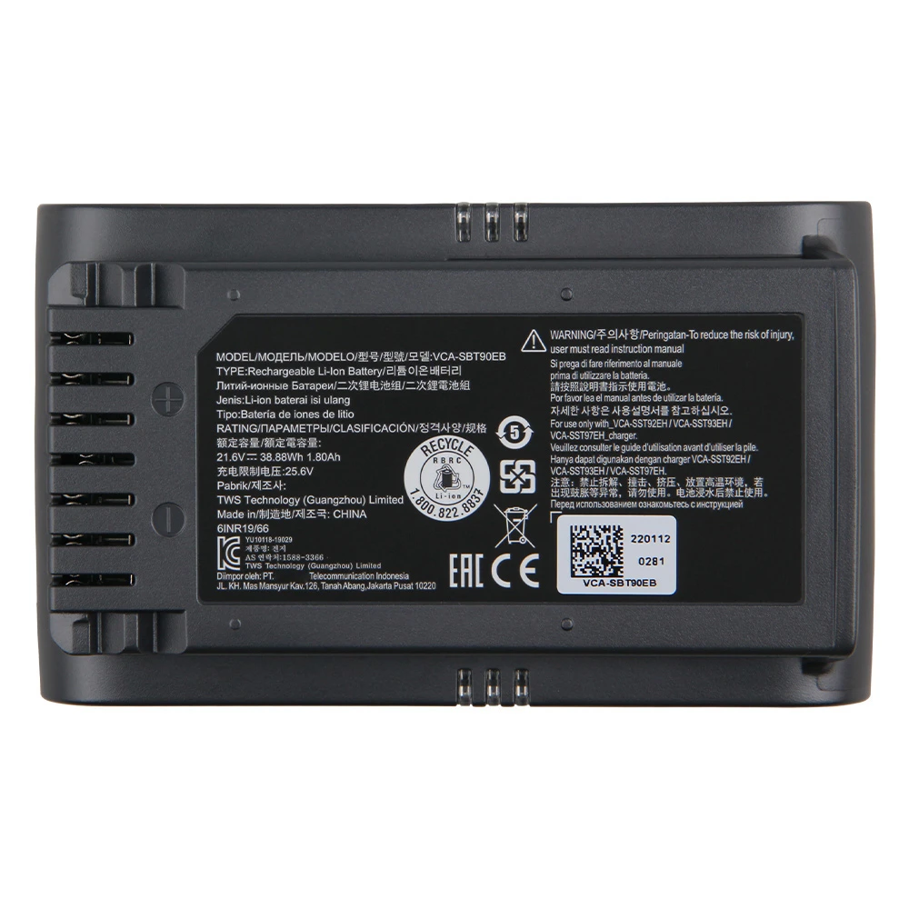 بطارية VCA-SBT90E VCA-SBT90EB لأجهزة سامسونج Jet70 Pet JET 60 70 JET90 Pro JET75 VS9000 Jet 75 بطارية مفرغة #4