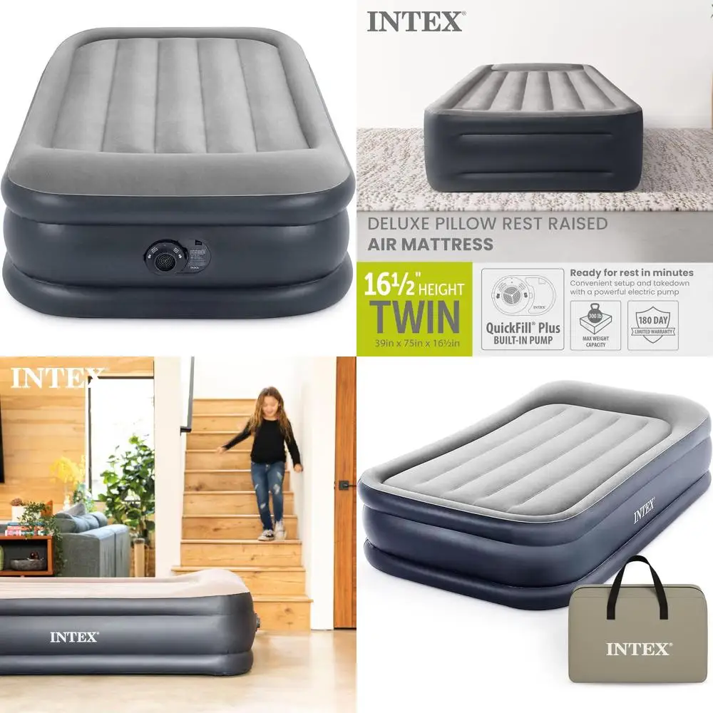 

Матрас Dura-Beam Pillow Twin Size Deluxe Fiber-Tech со встроенным насосом, высота 16,5 дюймов, грузоподъемность 300 фунтов.