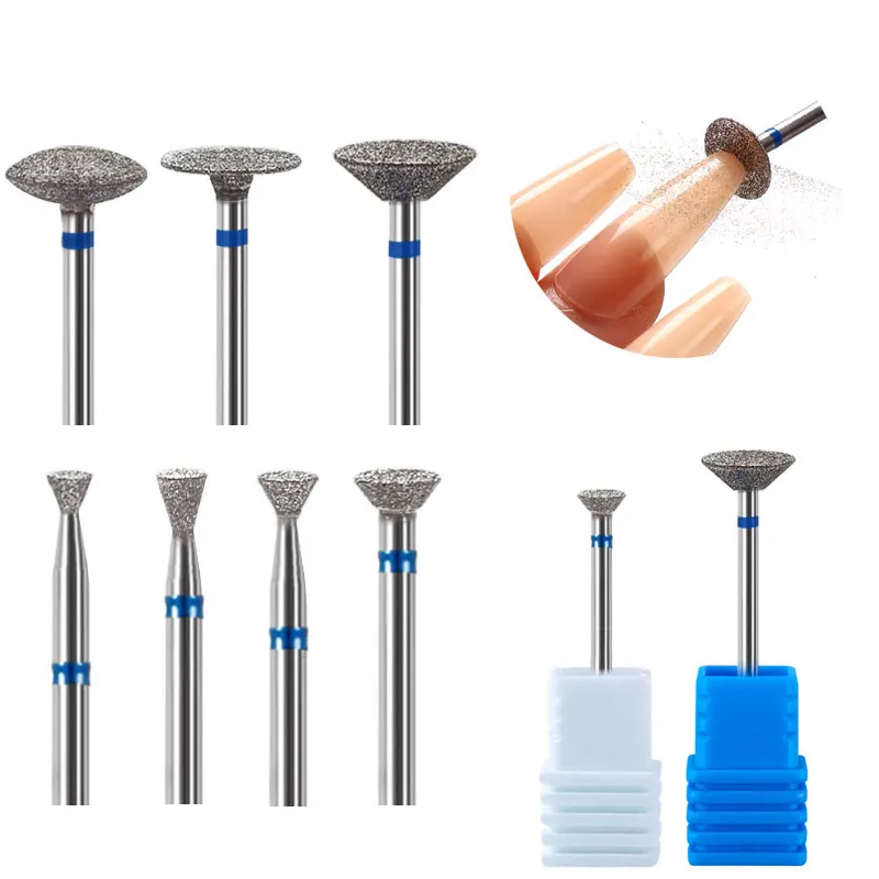 ダイヤモンドネイルドリルビットフライスカッターキューティクルクリーンジェルオーバーフロー除去マニキュア研削ヘッド爪アクセサリーツール