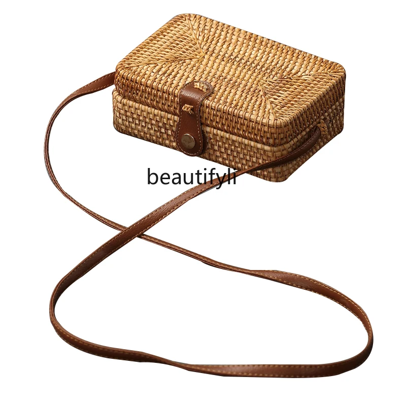 

LBX Vietnam Handmade Woven Bag Handmade Crossbody Portable Tea Ceremony Tea Set Storage Straw Bag