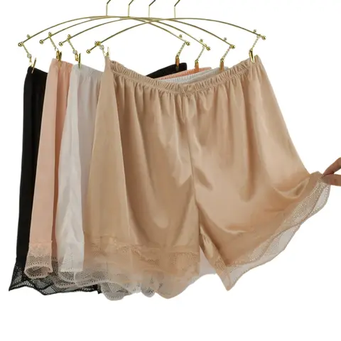1PC 여자 실크 수면 반바지 부드러운 부드러운 잠옷 통기성 안전 바지 여름 여성 Nightwear 편안한 레이스 홈 속옷