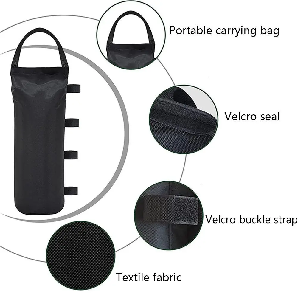 Durable Black Tent Sandbag with Handle Garden Gazebo Foot Leg Weights Sand Bag Sand Shelter Party Tent Set Camping Tools