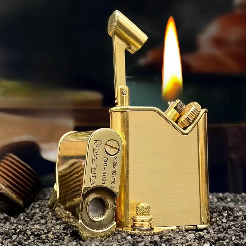 

Bronze Longfellow Vintage Turbulent Lighter, Retro Tilting Wheel Ignition Arm Lift, Smoking Accessories, Men's Gift lighter