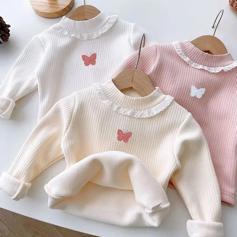 

Children's Long Sleeve T-shirt Round Collar Bowknot Versatile Stylish Top For Autumn/winter Suitable For Toddler Girls