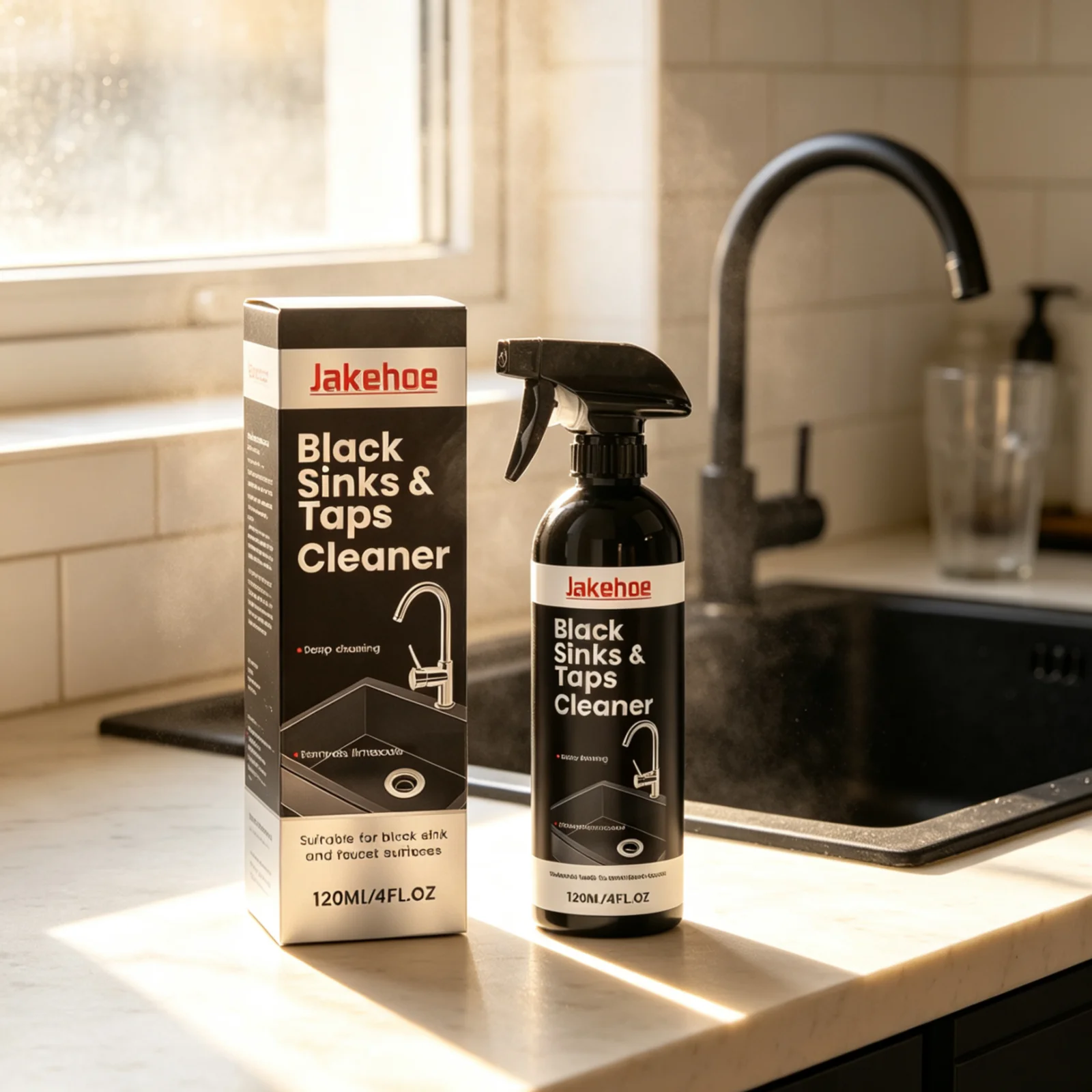 Jakehoe Multi Surface Scale Cleaner Efficient Descaling Remove Stubborn Stains Gentle Formula Kitchen Sink Cleaning Spray 120ml