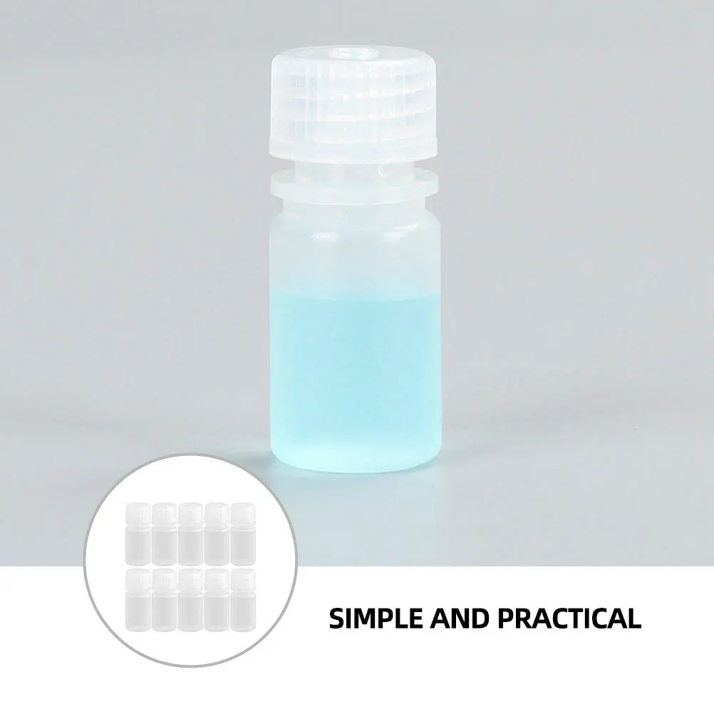 

10pcs 30ml Plastic Lab Bottle Empty Vial for Reagent Sample Storage Sealing Scale Laboratory Teaching Supplies