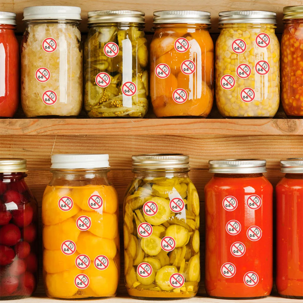 

500Pcs Safety Warning Label Stickers for Childrens Items Adhesive Hazard Signs Bright Visible Design Strong Hold for Home