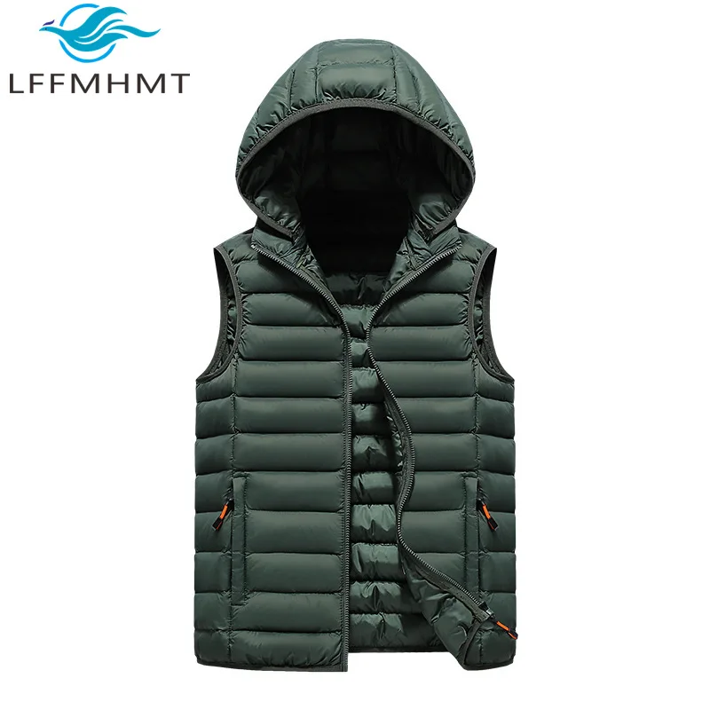 

Men's Hooded Vest for Winter Thickened Sleeveless Waistcoat Korean Style Slim Fit Warm and Cozy Fashion Coats with Multi Pockets