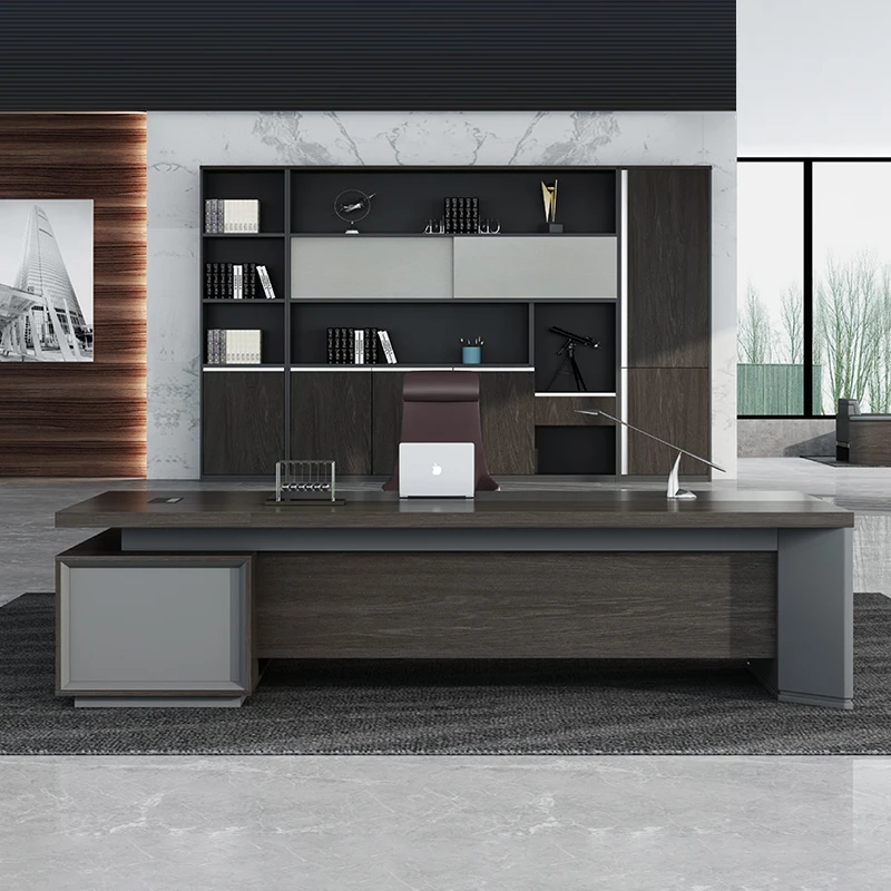 

Современный деревянный L-образный стол для руководителя, большой офисный компьютерный стол