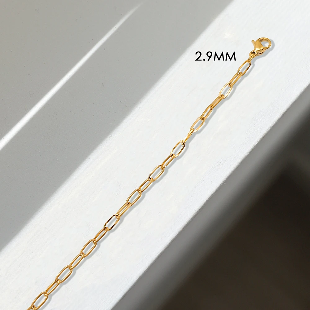 eManco 10PCS Link chain  Bracelet for Women Punk Stainless Steel Bracelets paper clip chain Fashionable  Jewelry Gift Wholesale