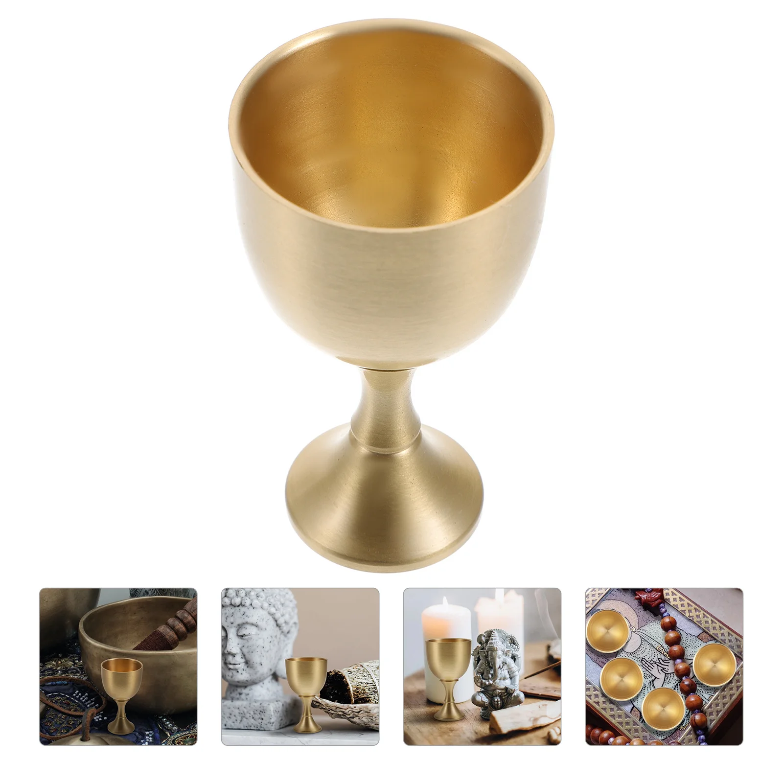 

Pure Brass Liquor Cup Retro Design Smooth Safe Edges for Religious Sacrifice Holy Water Offering Household Decoration Auspicious