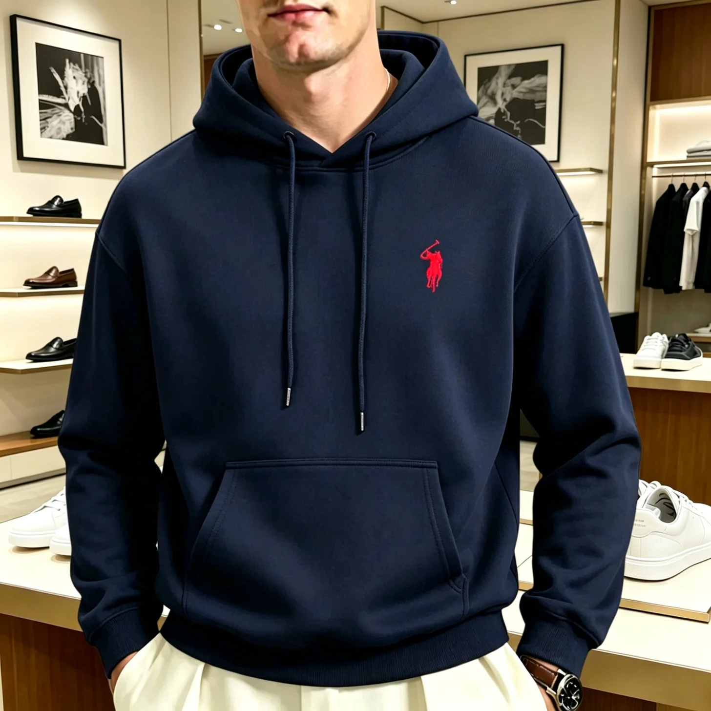 2026 schwergewichtiger koreanischer Stil lockerer Kapuzenpullover für Männer und Frauen, langärmelig, Herbst, hochwertige Marke, bestickter Boutique-Pullover – Detail 21