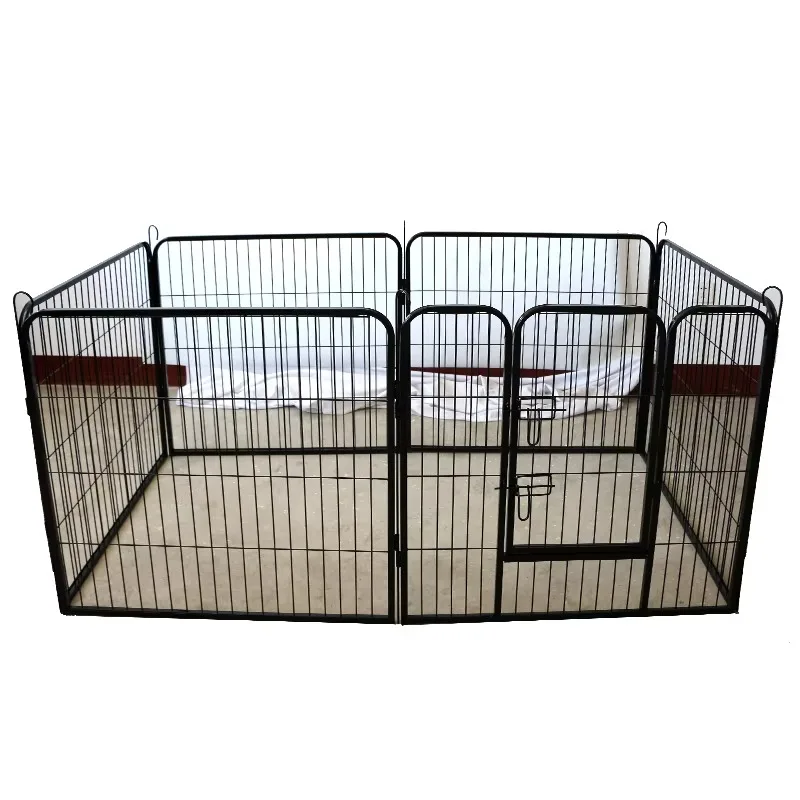 Wholesale 6 Panel Heavy Duty Foldable Removable Metal Barrier Fence Kennel Fence Barbed Wire Kennel Run