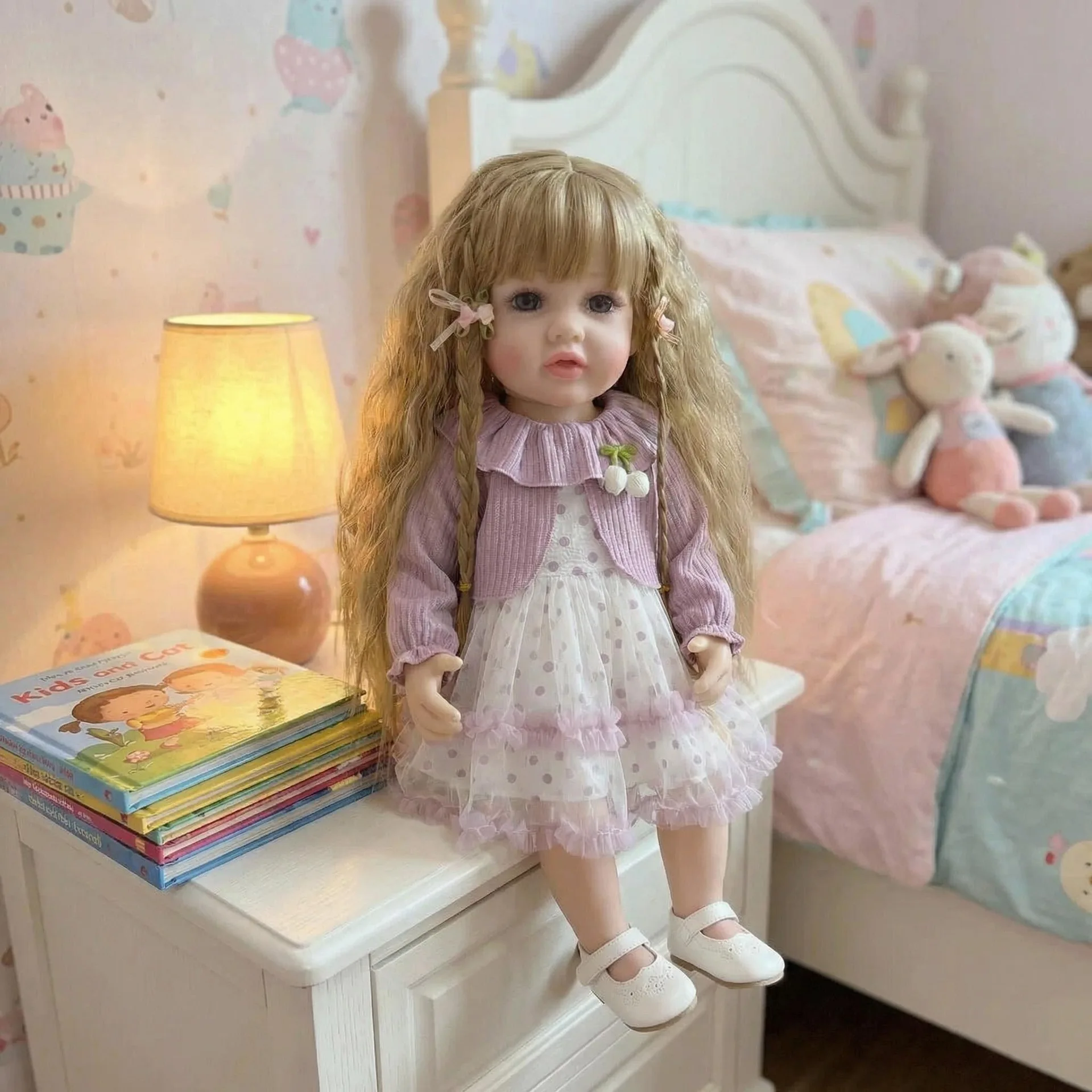 Lifelike Reborn Dolls Realistic Full Silicone Baby Bebe Vinyl 55CM Newborn Girl Doll Princess Toddler Toy Art Collectible Gift