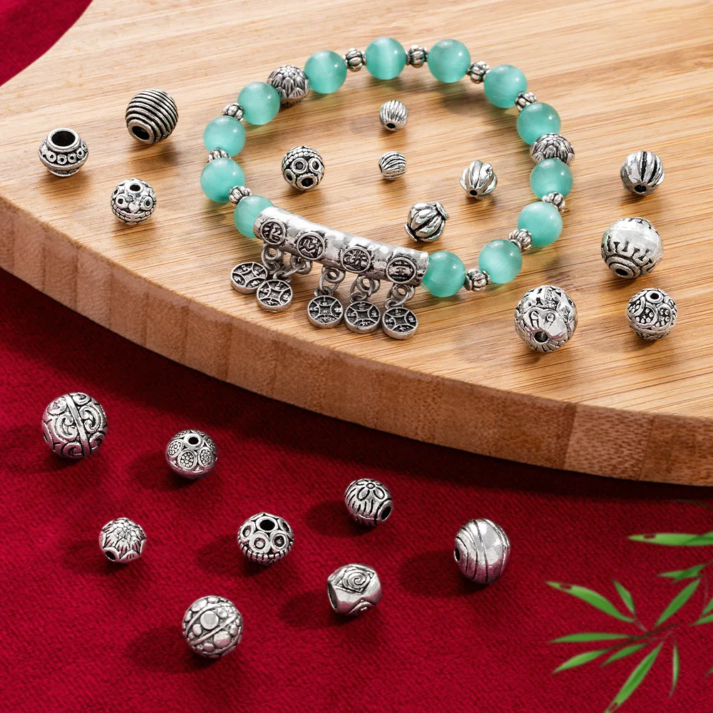 

New ancient silver beaded DIY necklace, bracelet, jewelry and beaded accessory materials