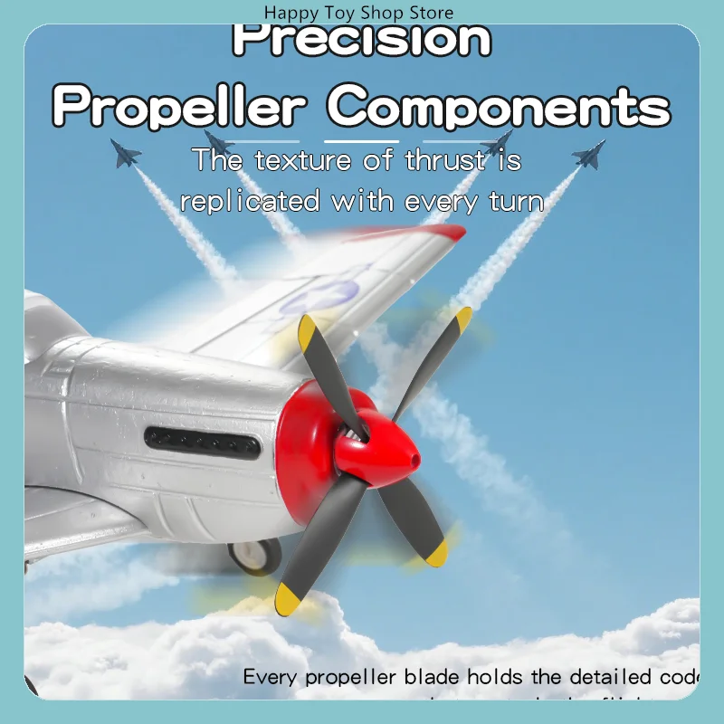 Flybear FX9501 4CH Brushless RC Warbird Fighter Fixed-Wing EPP Foam Glider with 6-Axis Gyro & 3 Flight Modes RTF