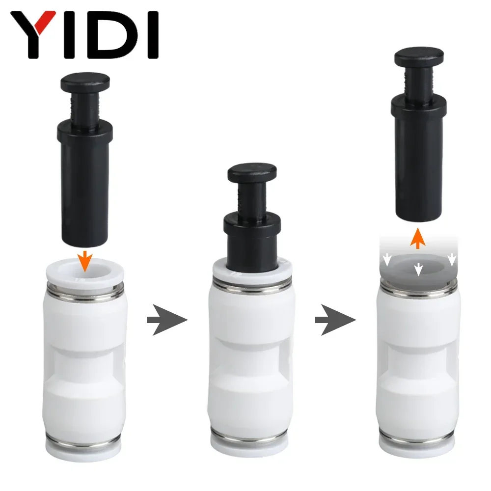 5pcs Pneumatic Air Hose End Plug Fitting Plastic Tube Stop Plugs Fittings Tubing Push-in Stem Plug in Connector Pipe Connectors