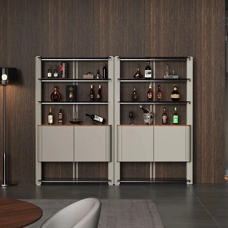 

Минималистичный светлый роскошный винный шкаф, витрина из кожаного шпона, книжная полка, дизайнерская мебель