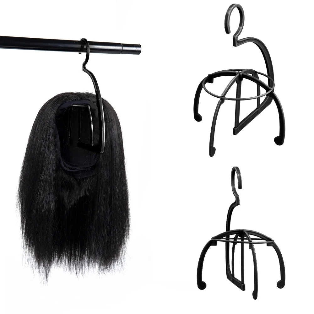 

Portable Hanging Wig Stand For Multiple Wigs Hat Display Styling Hair Dryer Wig Hanging Stand Folding Display Stand Black Pink