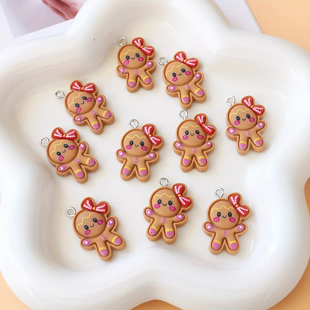 10pcs Resin Lady Gingerbread Charms Christmas Pendant for DIY Jewelry Making DIY Necklace Bracelet Earrings Key Chain Accessorie - AliExpress 36